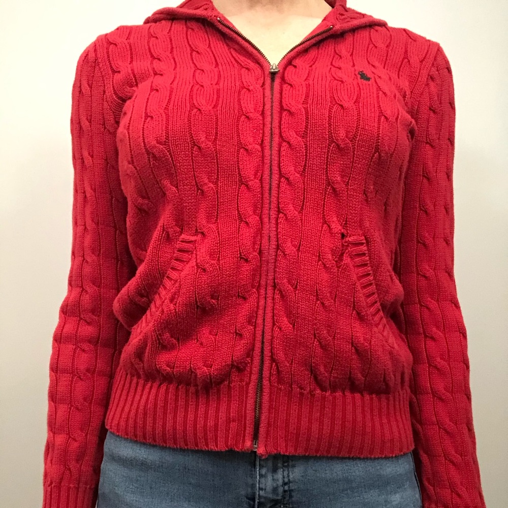 Ralph Lauren Polo red zip up.